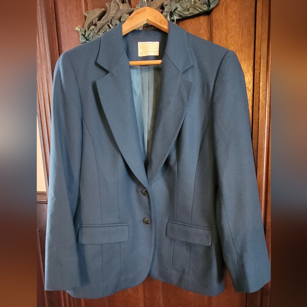Vintage Virgin Wool Teal Pendleton Blazer - image 1
